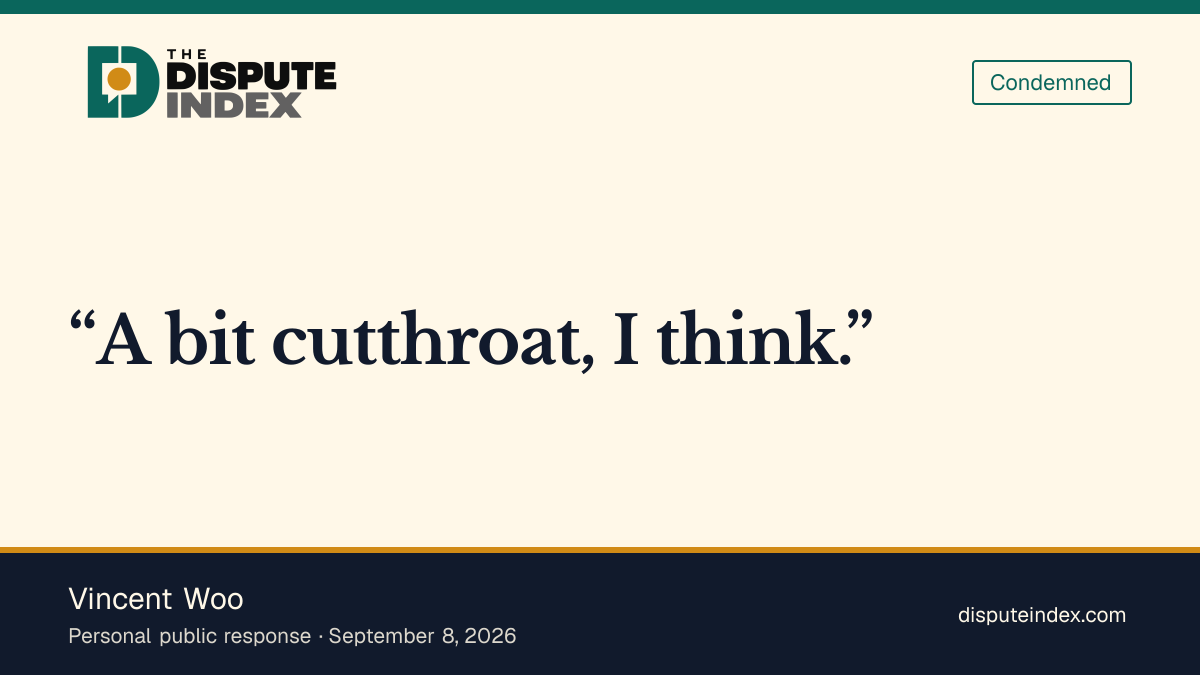 Quote card: Vincent Woo, Vincent Woo calls OpenAI researchers' competition for credit cutthroat