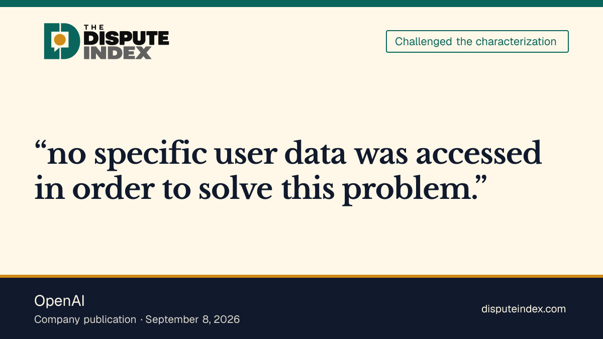 Quote card: OpenAI, OpenAI denies accessing mathematicians' work to solve its math problem
