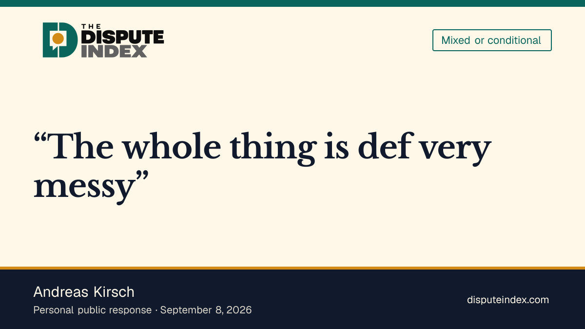 Quote card: Andreas Kirsch, Andreas Kirsch calls the OpenAI mathematician dispute very messy
