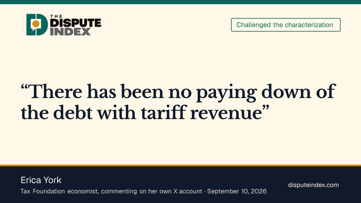 Quote card: Erica York, Erica York disputes Vance's tariff revenue debt reduction claim