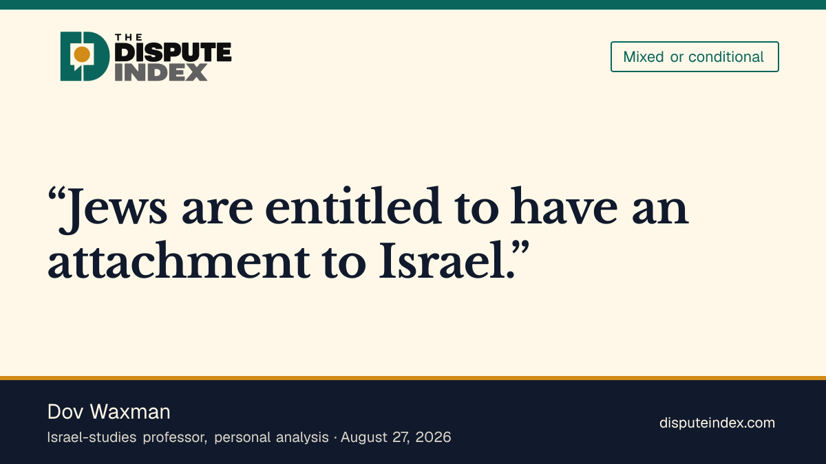 Quote card: Dov Waxman, Dov Waxman defends Jews' attachment to Israel amid Piker controversy