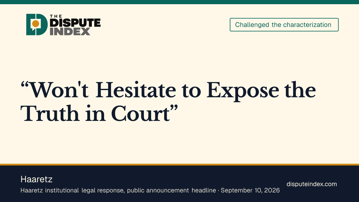 Quote card: Haaretz, Haaretz vows to defend its Netanyahu warning report in court