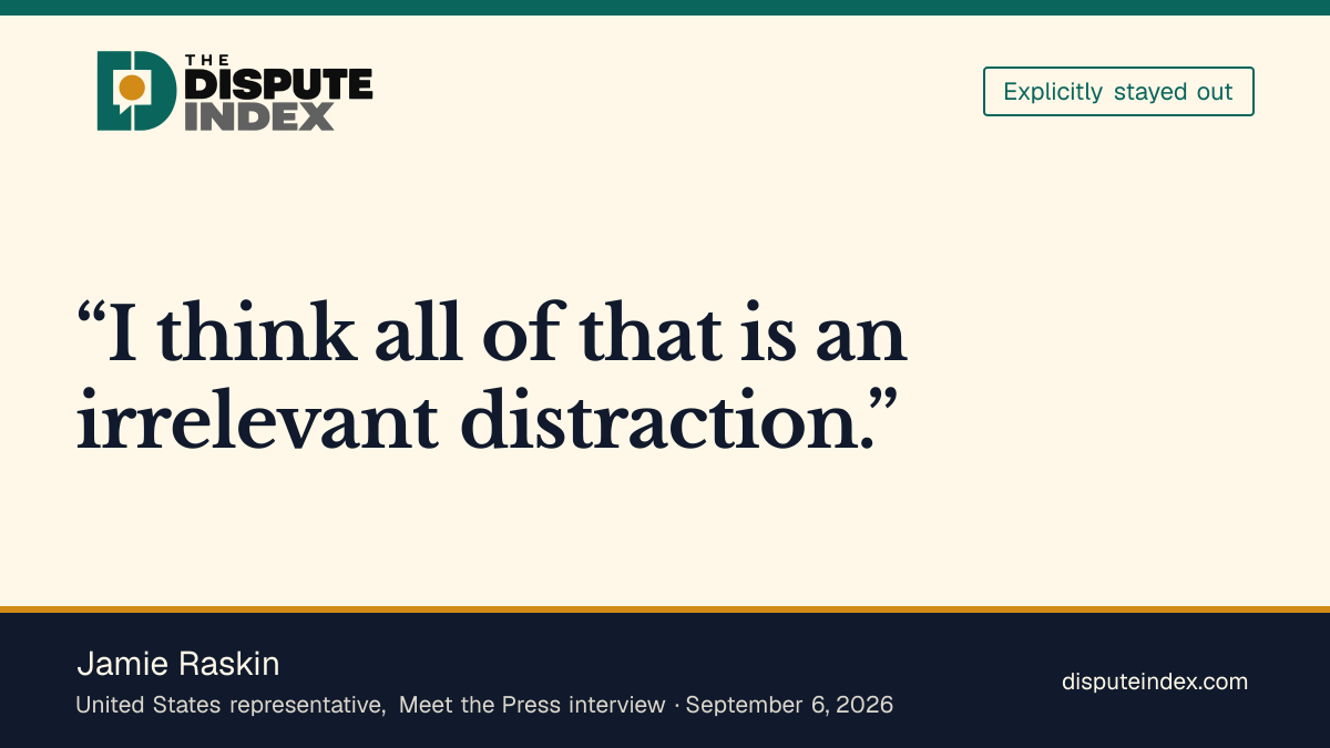 Quote card: Jamie Raskin, Jamie Raskin calls the Piker dispute an irrelevant electoral distraction