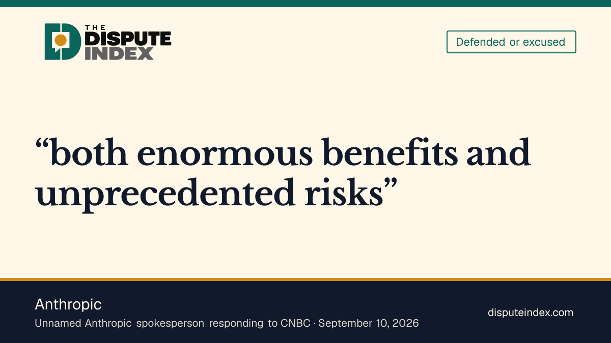 Quote card: Anthropic, Anthropic cites its risk framework in response to Coxon's warning