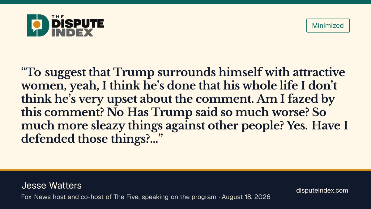 Quote card: Jesse Watters, Jesse Watters says he is not fazed by Ossoff's remark about Natalie Harp