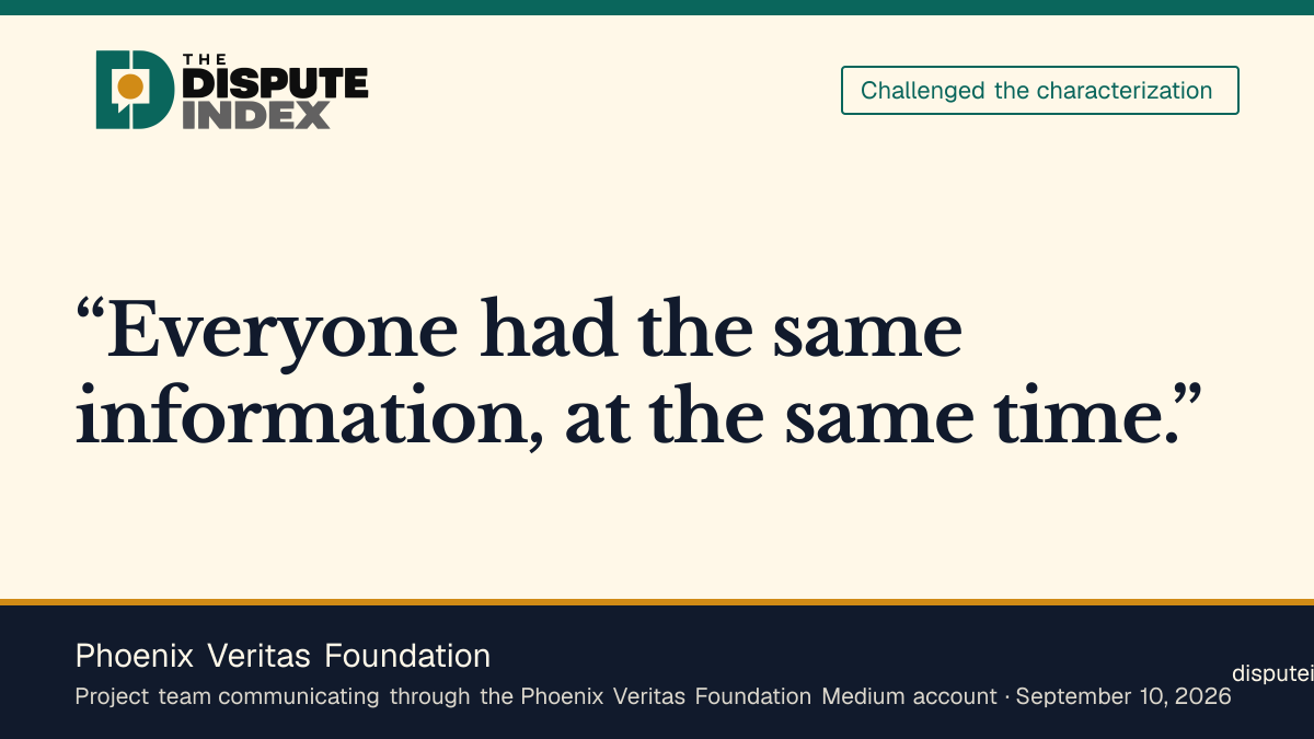 Quote card: Phoenix Veritas Foundation, Phoenix Veritas Foundation denies insider info in LAPTOP token launch