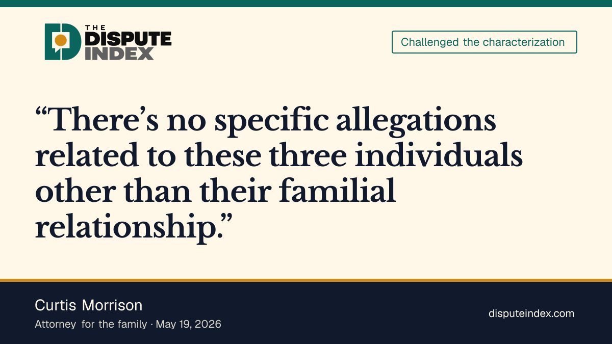 Quote card: Curtis Morrison, Curtis Morrison says the Hashemi family's detention alleged no individual conduct