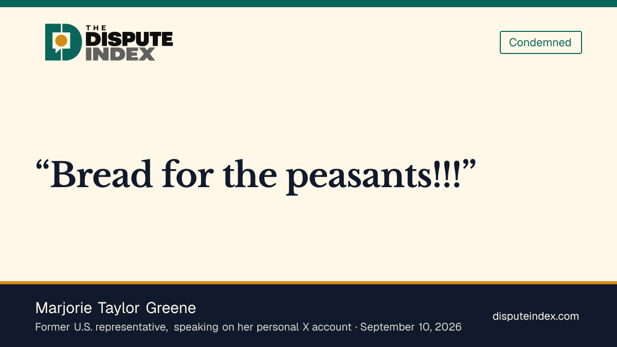 Quote card: Marjorie Taylor Greene, Marjorie Taylor Greene calls Trump's $5,000 pledge vote buying