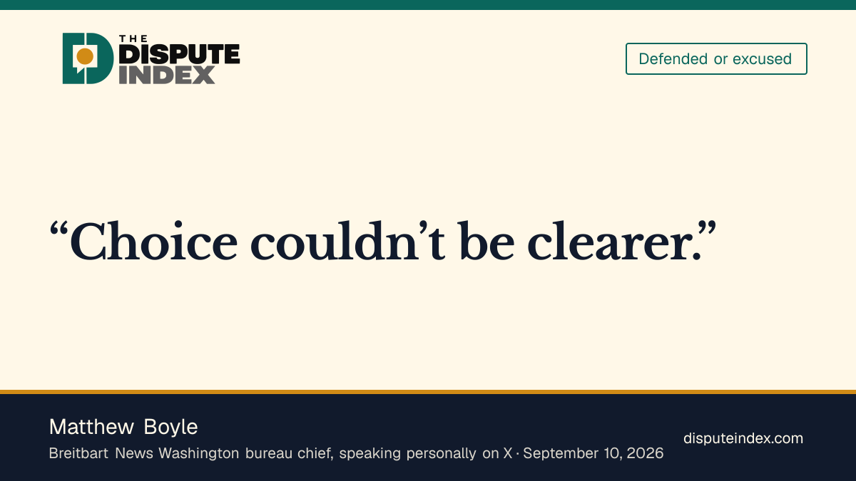 Quote card: Matthew Boyle, Matthew Boyle says Trump's $5,000 pledge makes the choice clear
