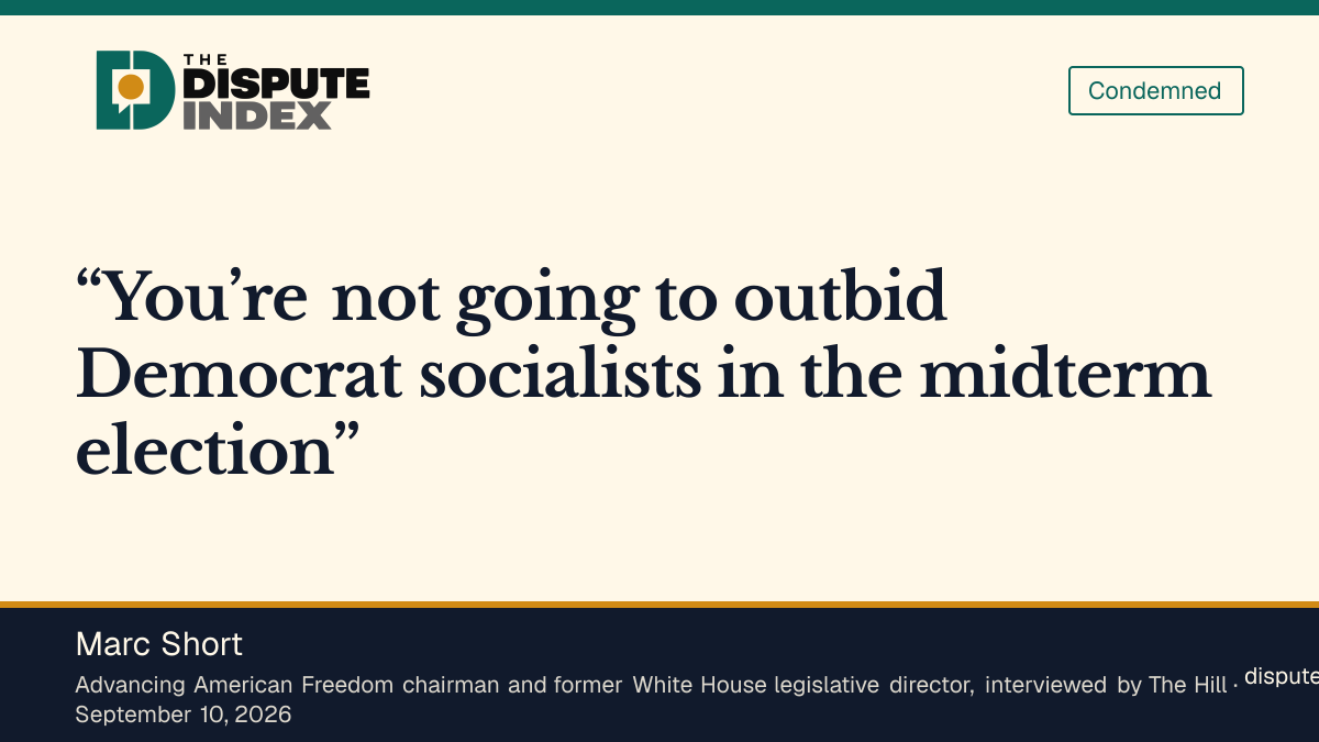 Quote card: Marc Short, Marc Short criticizes Trump's $5,000 dividend as fiscally reckless