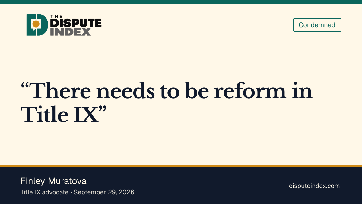 Quote card: Finley Muratova, Muratova demands Cornell reform