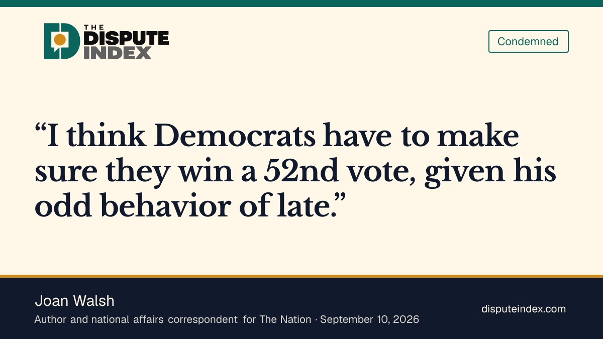 Quote card: Joan Walsh, Joan Walsh questions relying on Fetterman as a Senate vote after GOP appearance