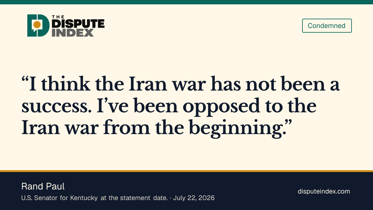 Quote card: Rand Paul, Paul says America is worse off after the Iran war