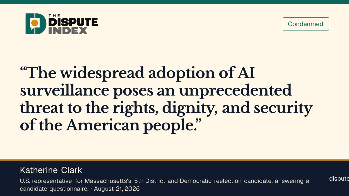Quote card: Katherine Clark, Clark criticizes Flock and calls for surveillance regulation