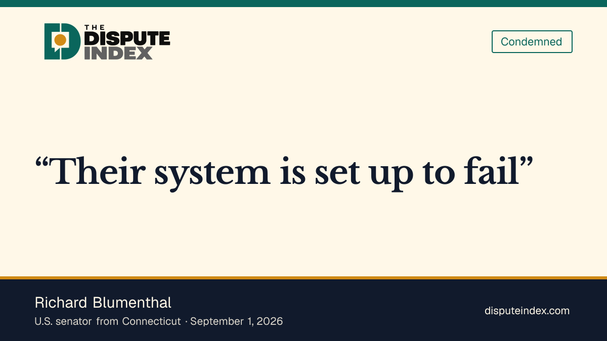Quote card: Richard Blumenthal, Richard Blumenthal opposes USPS ballot screening
