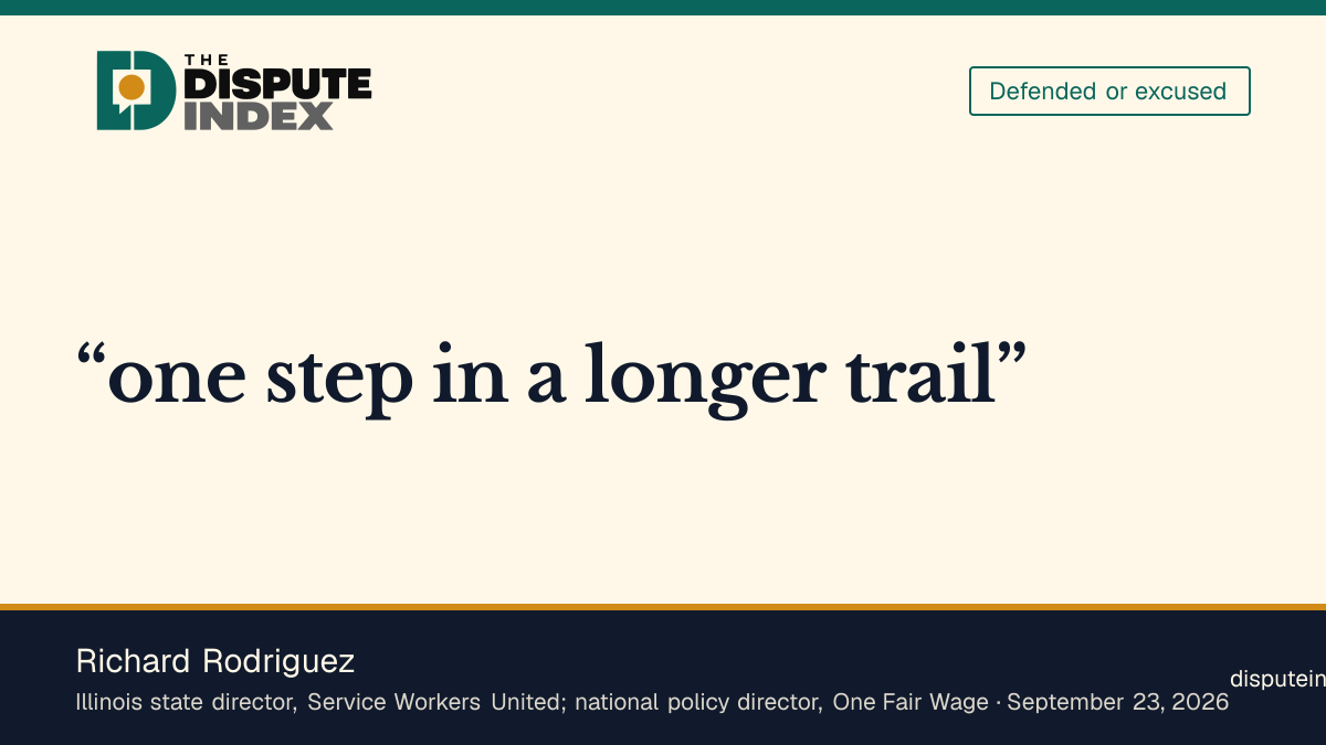 Quote card: Richard Rodriguez, Richard Rodriguez supports the 32-hour workweek bill