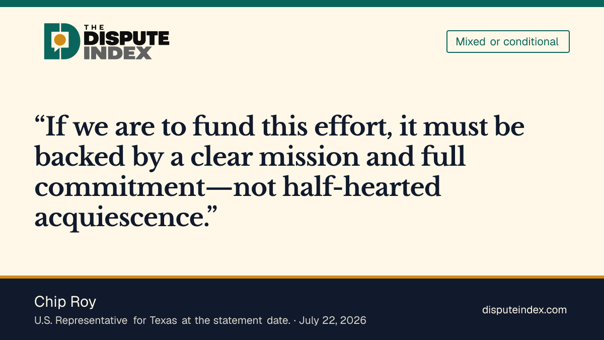 Quote card: Chip Roy, Chip Roy on the Iran war