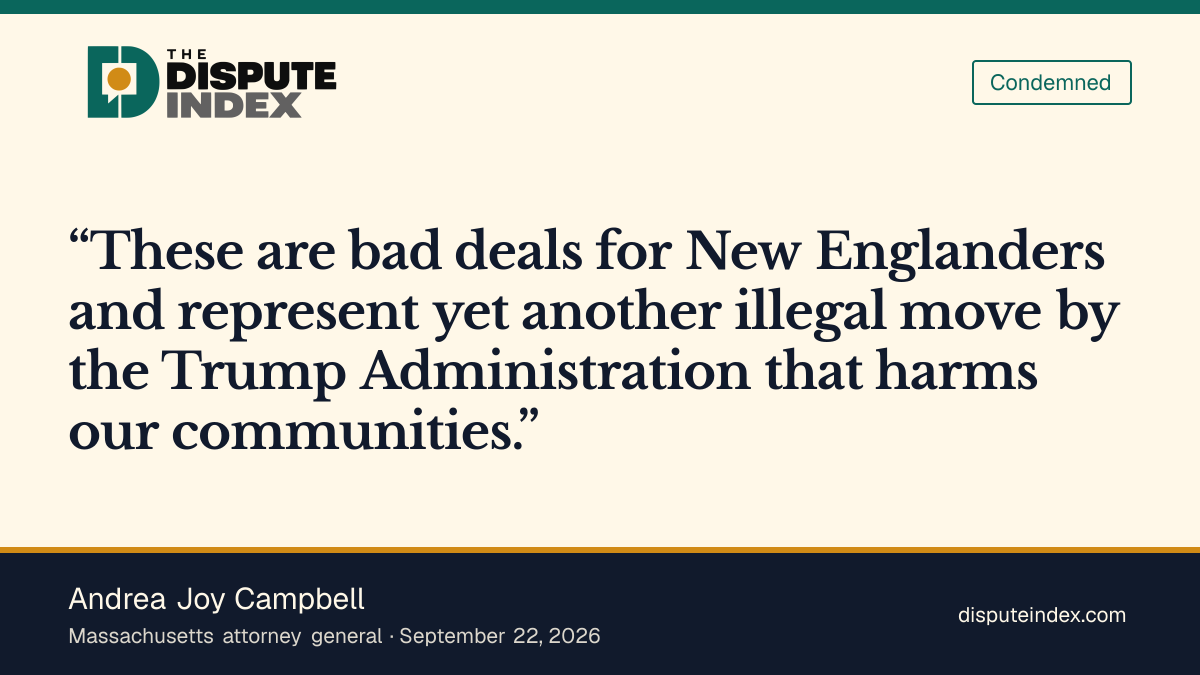 Quote card: Andrea Joy Campbell, Campbell calls the wind buyouts bad deals for New England