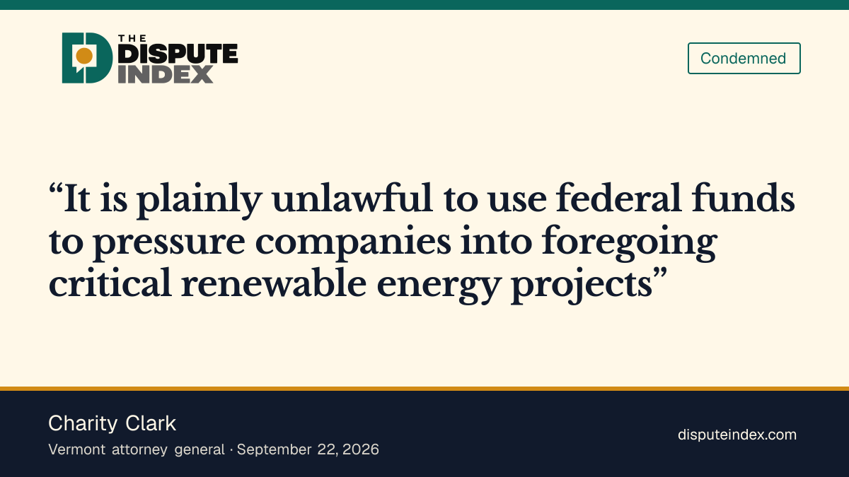 Quote card: Charity Clark, Clark calls the wind payments plainly unlawful