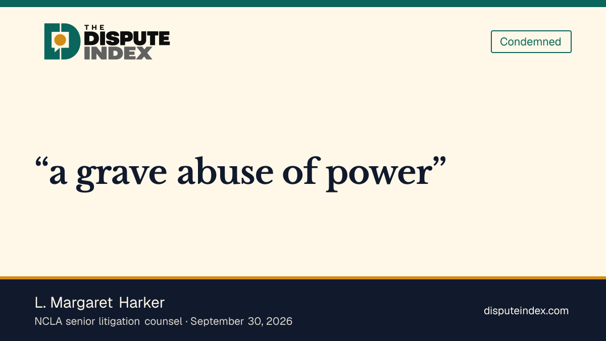 Quote card: L. Margaret Harker, Harker says Smith violated Blackburn's constitutional rights
