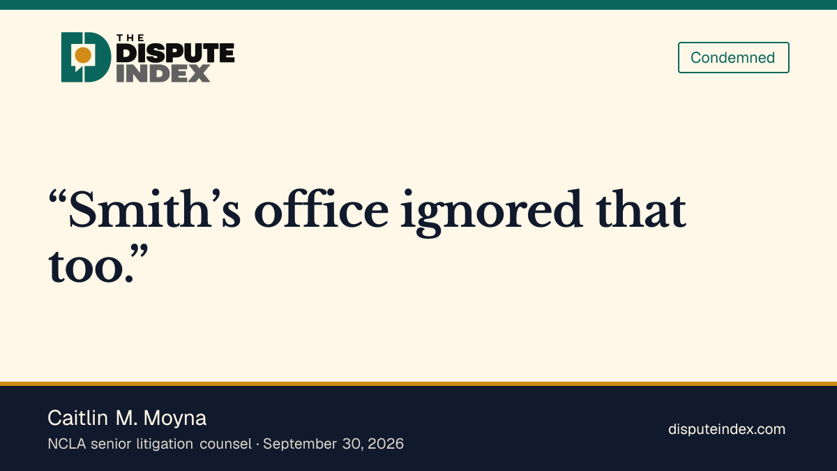 Quote card: Caitlin M. Moyna, Moyna says nondisclosure should not conceal a senator's identity from a judge