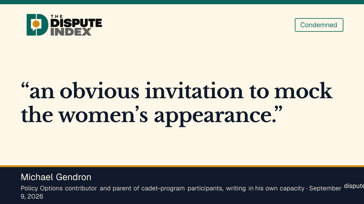 Quote card: Michael Gendron, Michael Gendron says Hegseth's post invited mockery of women cadets