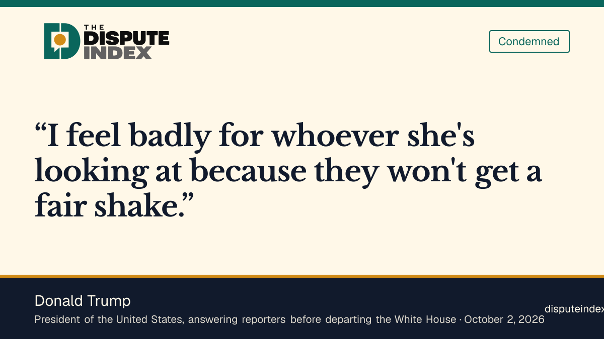 Quote card: Donald Trump, Trump criticizes James's appointment by saying those she investigates will be treated unfairly