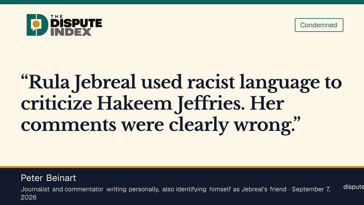 Quote card: Peter Beinart, Peter Beinart calls Jebreal's language racist, defends her wider record