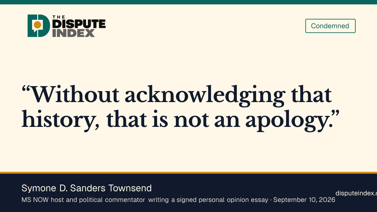 Quote card: Symone D. Sanders Townsend, Symone Sanders Townsend says Jebreal's apology ignored anti-Black history