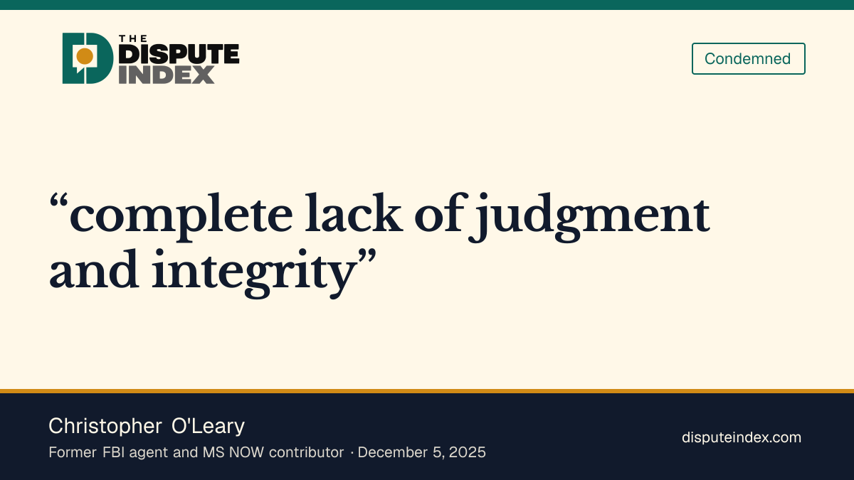 Quote card: Christopher O'Leary, O'Leary condemns the reported use of agents to escort Wilkins's friend