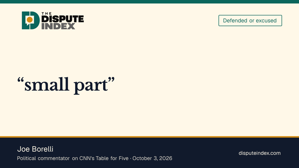 Quote card: Joe Borelli, Borelli disputes the conflict inference from Affinity's indirect defense investments