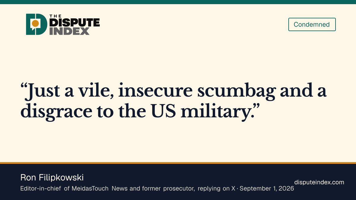 Quote card: Ron Filipkowski, Ron Filipkowski calls Hegseth a disgrace to the military over the cadet post