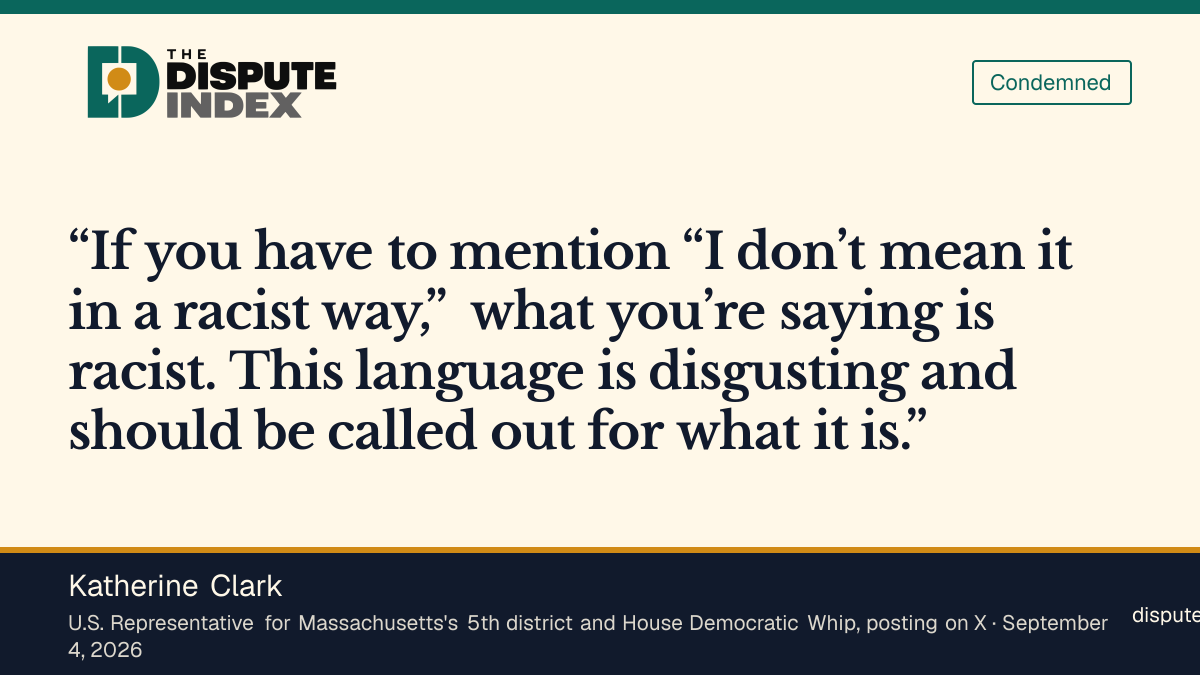 Quote card: Katherine Clark, Katherine Clark says Jebreal's language about Jeffries is racist and disgusting
