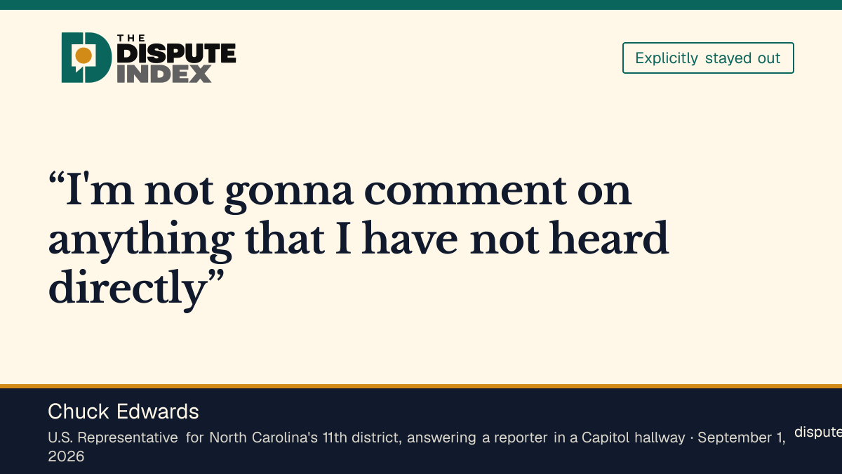 Quote card: Chuck Edwards, Rep. Chuck Edwards declines to comment on Loomer's remarks he says he has not heard