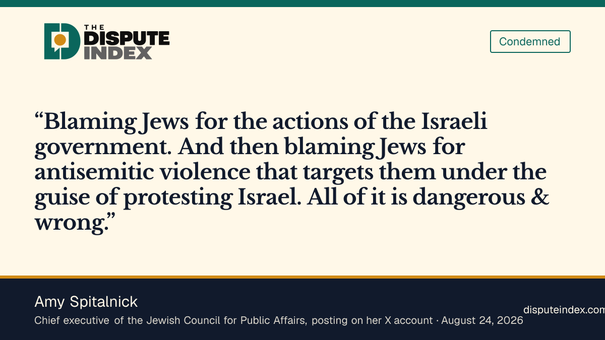 Quote card: Amy Spitalnick, Amy Spitalnick calls Piker's remarks cynical antisemitism