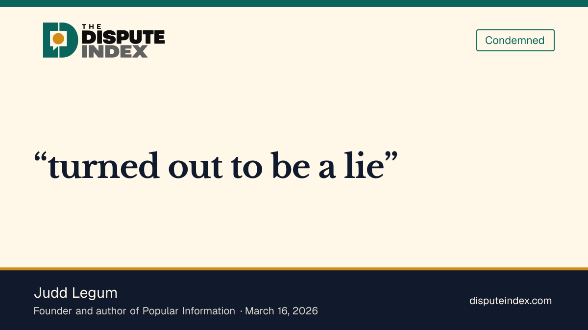 Quote card: Judd Legum, Legum accuses Kushner of abandoning his conflict-avoidance assurance
