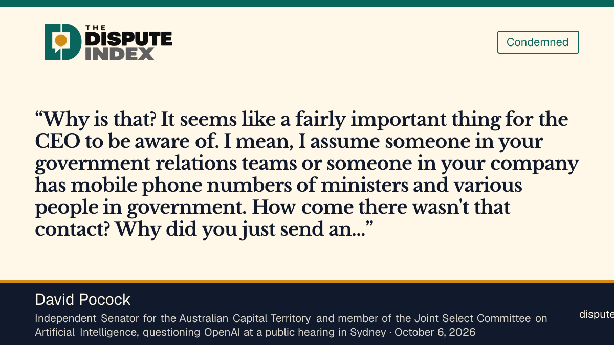 Quote card: David Pocock, David Pocock questions why Altman did not know of the breach and why OpenAI emailed a department inbox