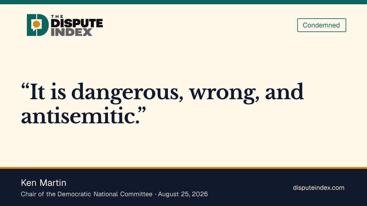 Quote card: Ken Martin, Ken Martin calls blaming American Jews dangerous and antisemitic