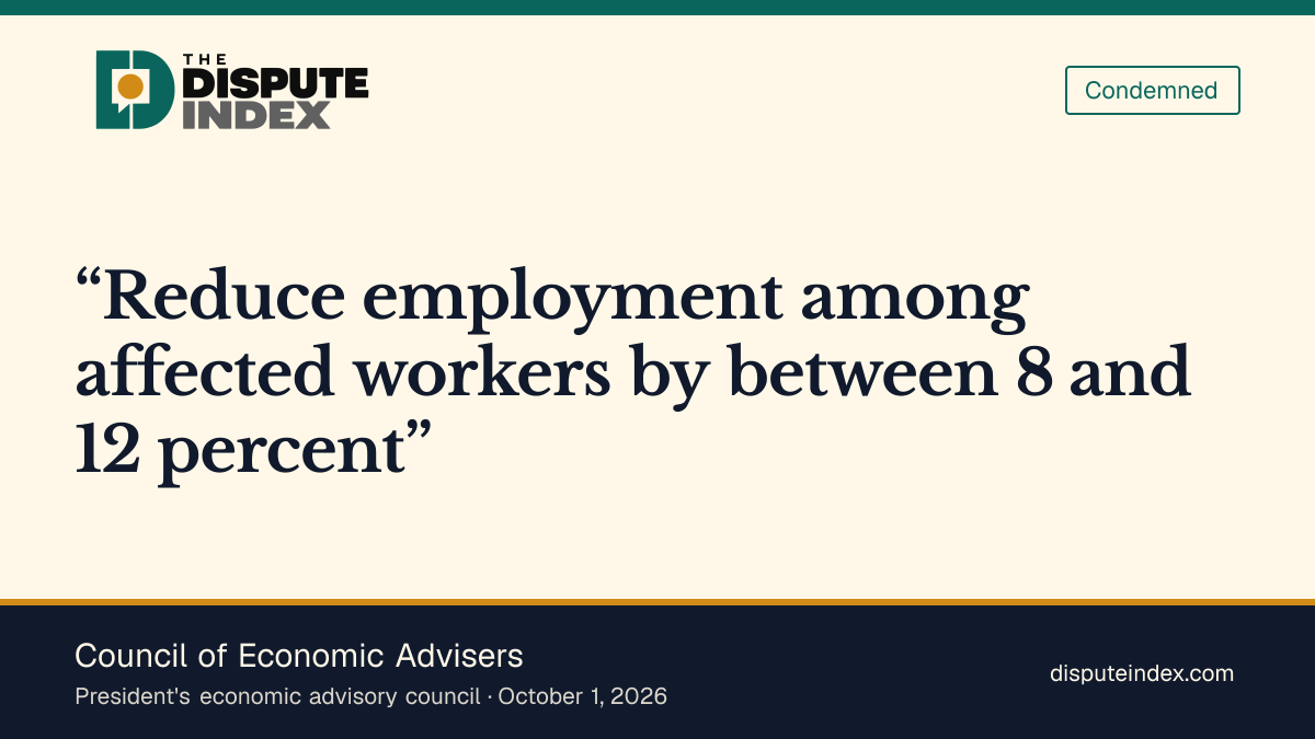 Quote card: Council of Economic Advisers, CEA predicts employment losses under the proposed 32-hour workweek