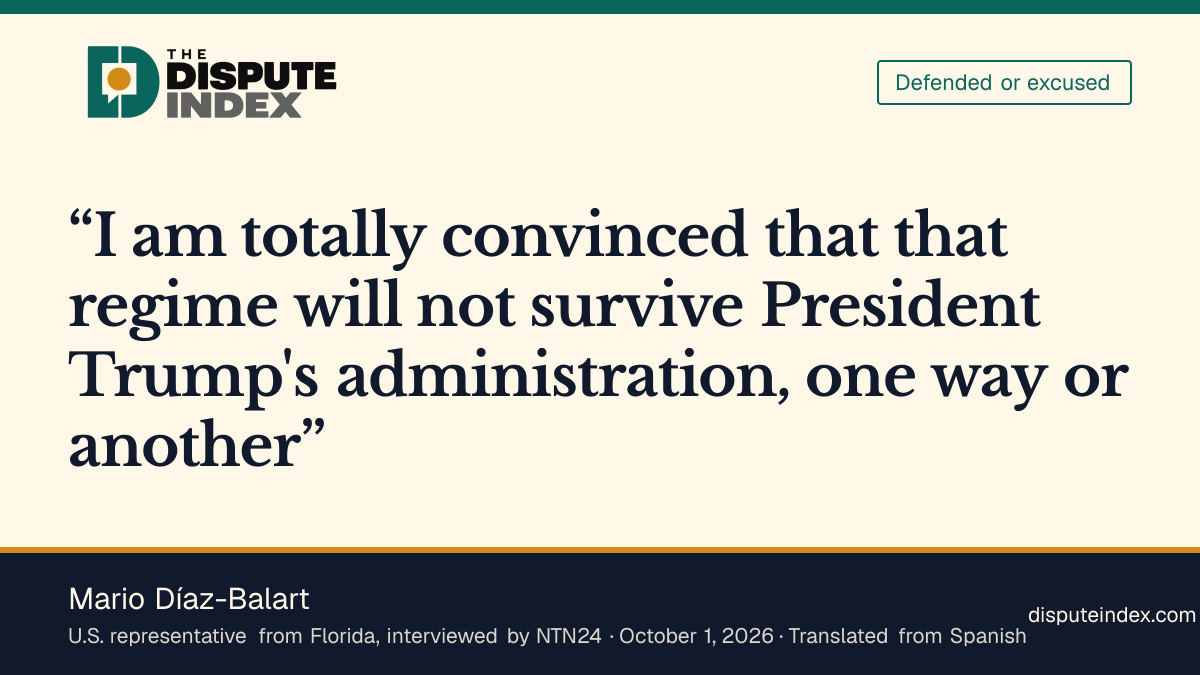Quote card: Mario Díaz-Balart, Díaz-Balart backs continued U.S. pressure on Cuba's government