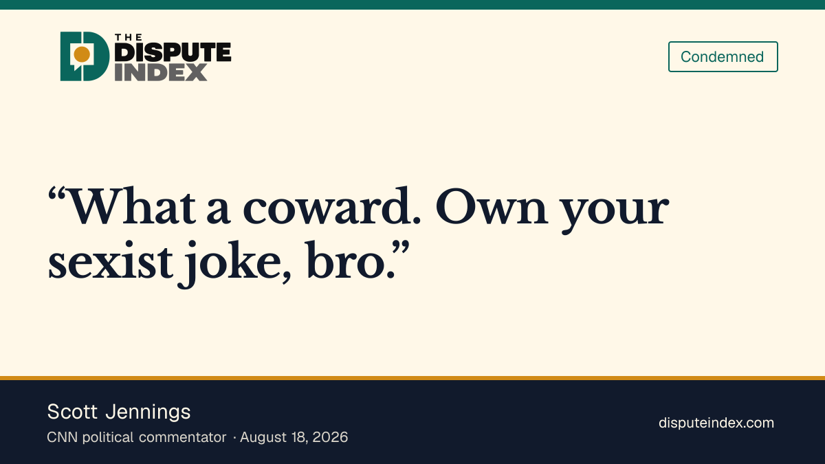 Quote card: Scott Jennings, Scott Jennings calls Jon Ossoff's Natalie Harp line a sexist joke