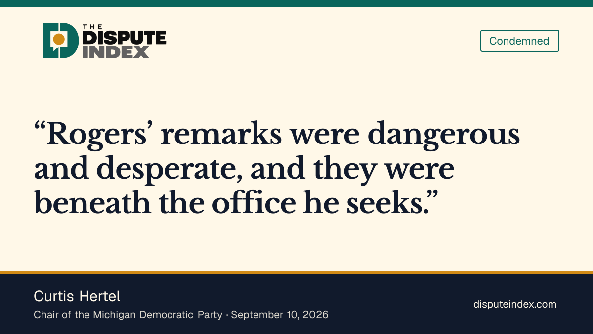 Quote card: Curtis Hertel, Curtis Hertel response to Rogers’s convention address