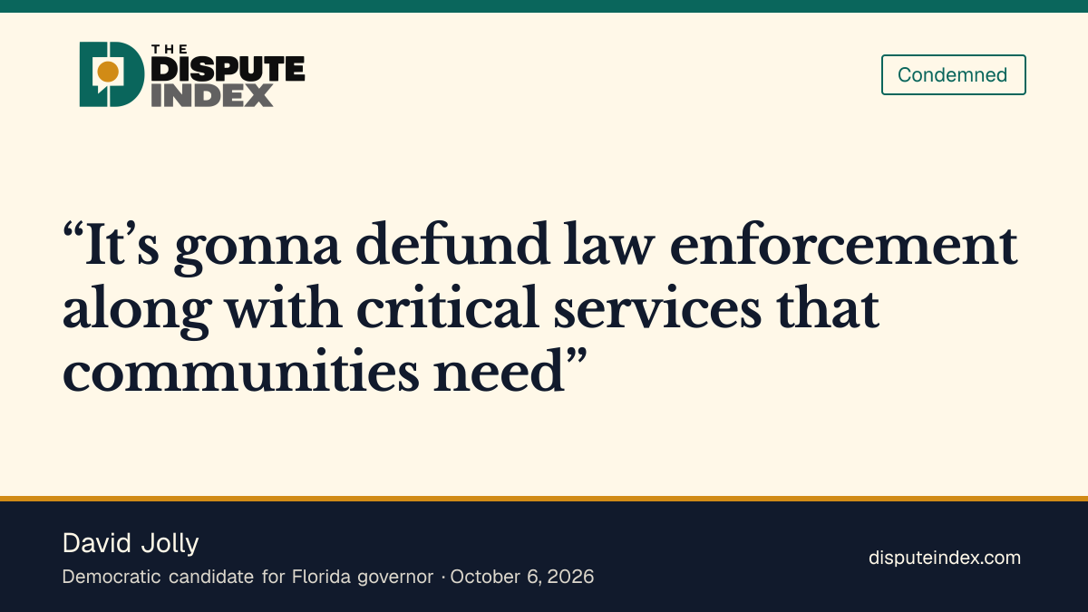 Quote card: David Jolly, Jolly warns of law enforcement and service cuts under Amendment 3