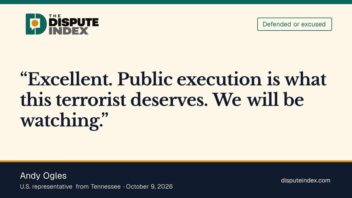Quote card: Andy Ogles, Ogles endorses the public execution