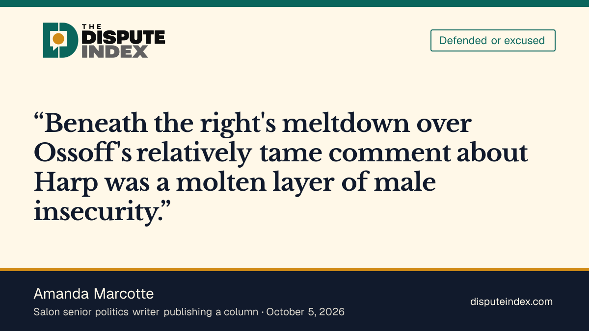 Quote card: Amanda Marcotte, Marcotte calls Ossoff's Harp comment relatively tame