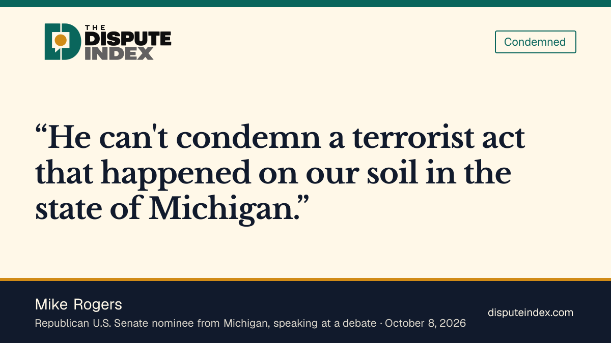 Quote card: Mike Rogers, Rogers renews criticism of El-Sayed's attack response