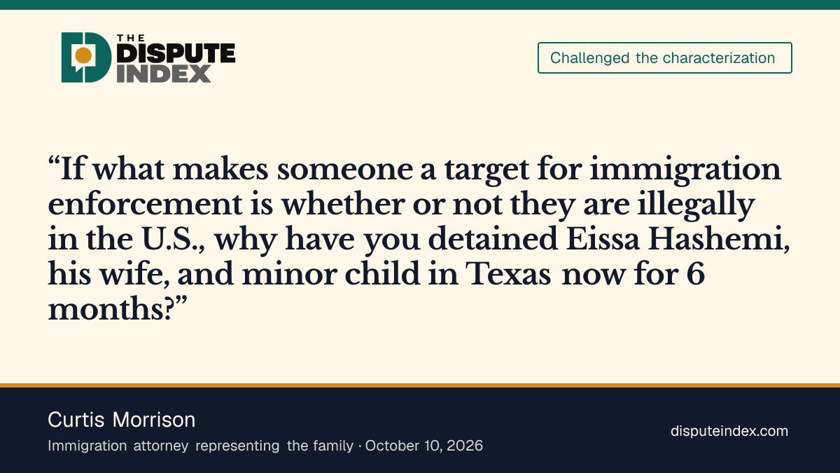 Quote card: Curtis Morrison, Curtis Morrison questions DHS about six months of family detention