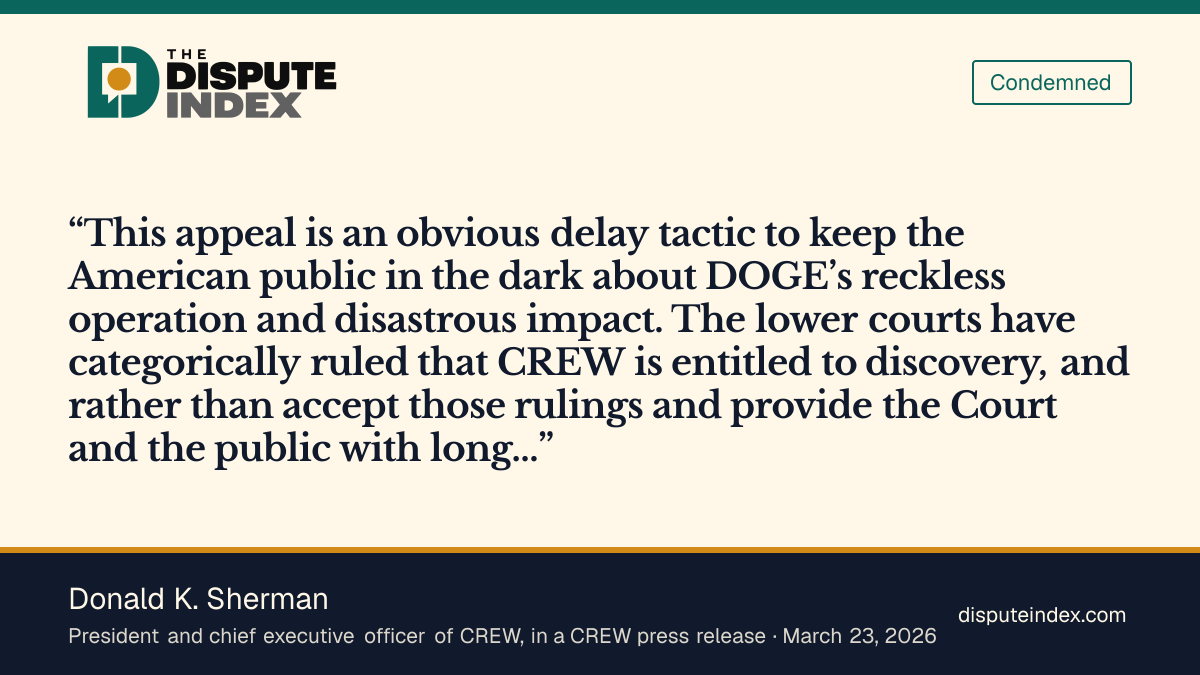 Quote card: Donald K. Sherman, Donald K. Sherman calls the government's petition a delay tactic