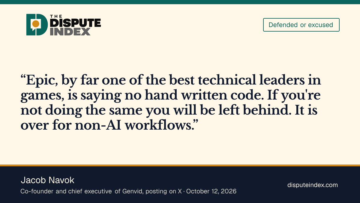 Quote card: Jacob Navok, Jacob Navok says developers who do not follow Epic's lead will be left behind