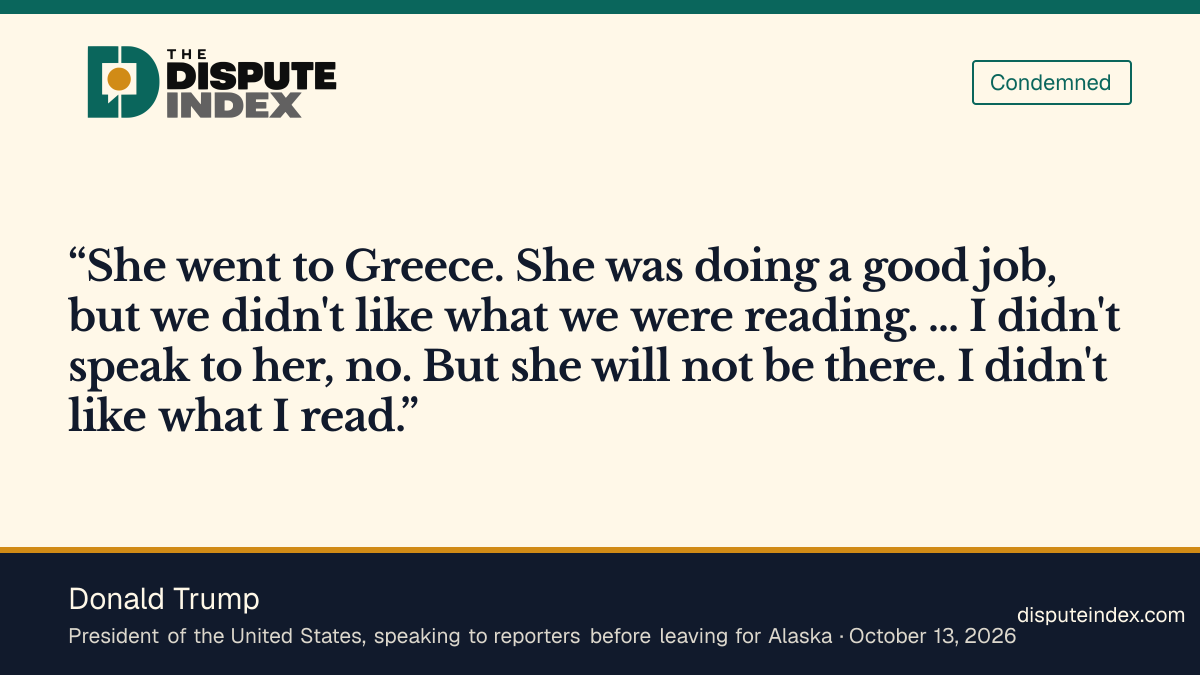 Quote card: Donald Trump, Trump says he did not like what he read about Guilfoyle